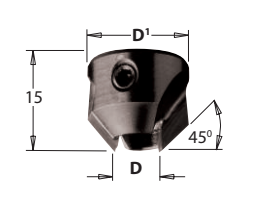 Záhlubníky pro 4 drážkové vrták (D=4mm; D1=16mm) LH